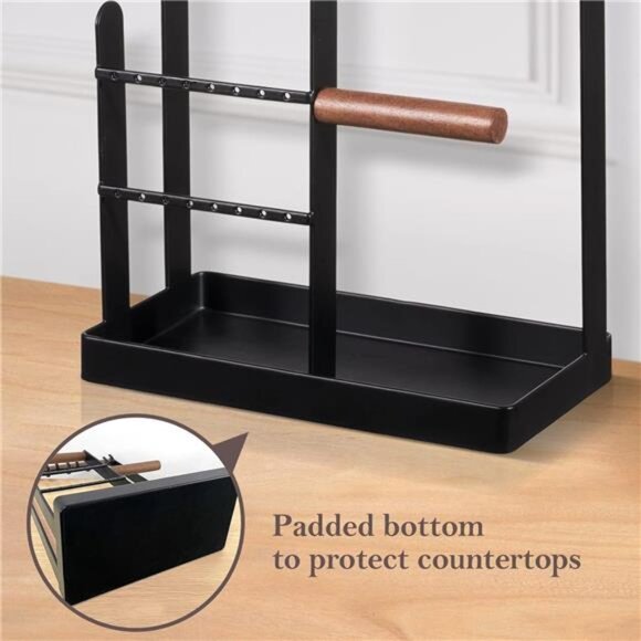 black jewelry stand organizer holder necklace earring bracelet ring display - Picture 4 of 7